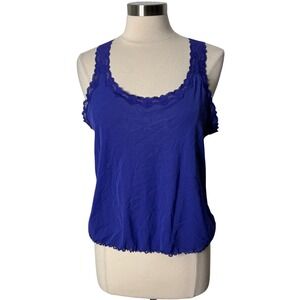 Cacique Y2K Blue Lace Trim Mesh Camisole Tank Top Womens Size 18 20